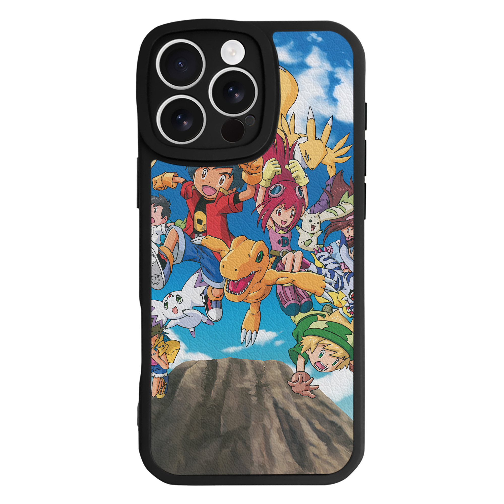 （画像用） Digimon デジタルモンスター/デジモン 【iPhone 16シリーズ対応】シリコンスマホケース（レザー調） 材質：シリコン